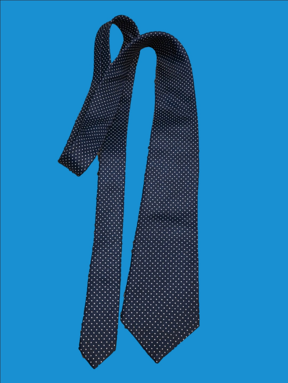 4/$67 Deal Vintage Men's Silk Navy Polka Dot Tie
